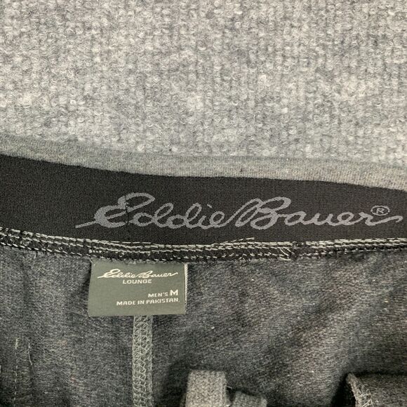 Eddie Bauer Sweatshorts Mens M Medium Gray Cotton Blend Drawstring Tie Pockets - Picture 5 of 12